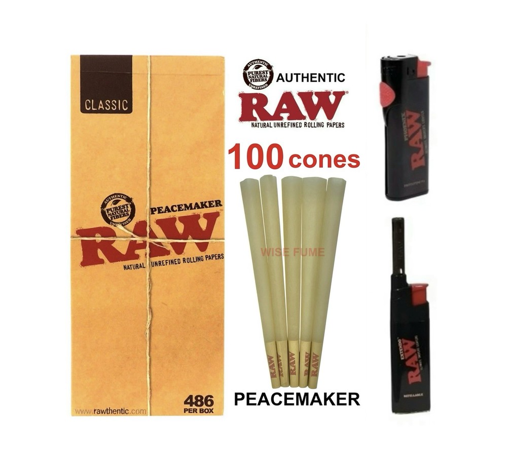 raw peacemaker 140mm size pre rolled cone +RAW PHOENIX extendo ULTIMATE LIGHTER