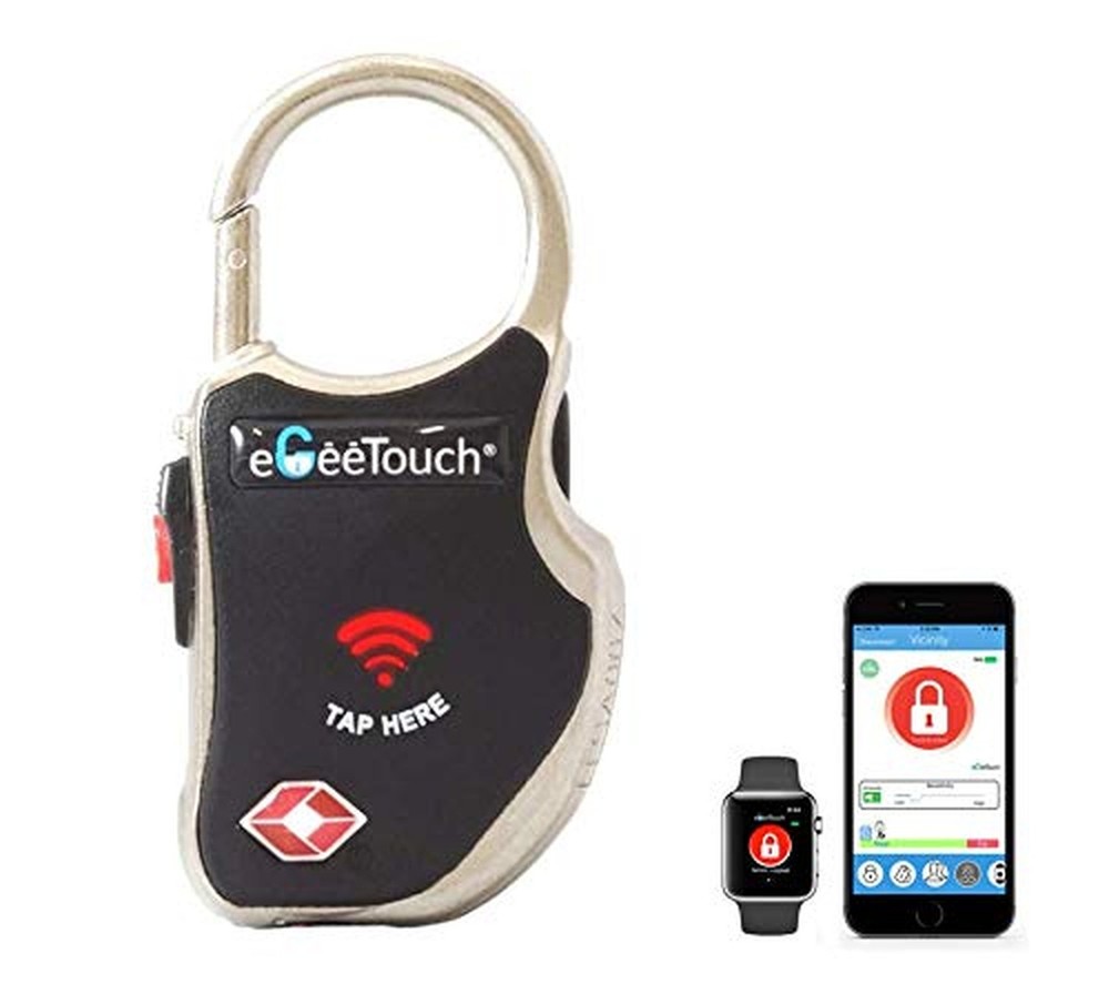 eGeeTouch Smart Travel Padlock with Patented Dual Access Technologies (NFC + ...