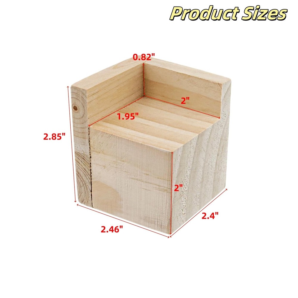Solid Pine Wood Bed Frame Riser 4Pcs, 2 Inch Rising Height, Support 880 lbs, ...