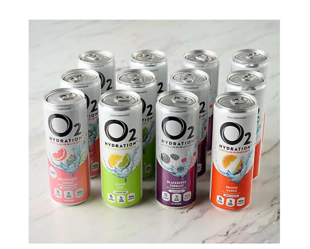 O2 Hydration (12) 12oz Cans Electrolyte and Hydration Drink