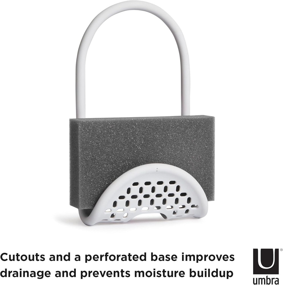 Sling Kitchen Sink Caddy Sponge Holder, Hangs Over Faucet or Divider, Single,...