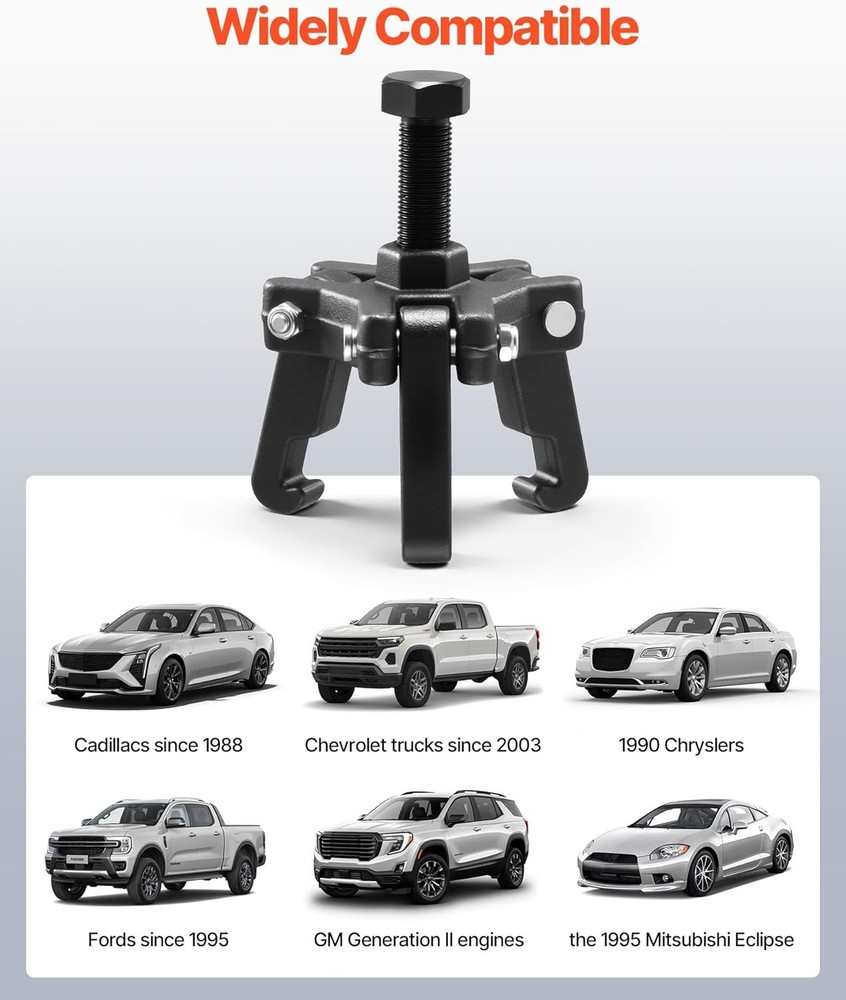 Harmonic Balancer Puller with Adjustable 3-Jaw Puller Kit, Forcing ... Fast Ship