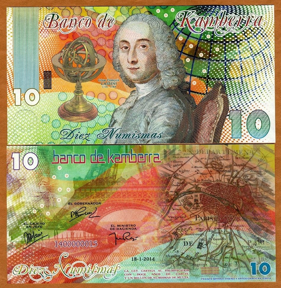 Kamberra, 10 Numismas, 2014, UNC CASSINI, Commemorative