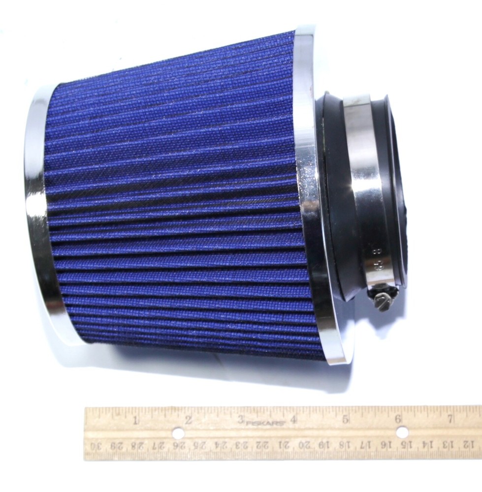 BLUE Universal 3" 76.2MM Open Top Cold Air Intake Filter Cone Dry Air Filter