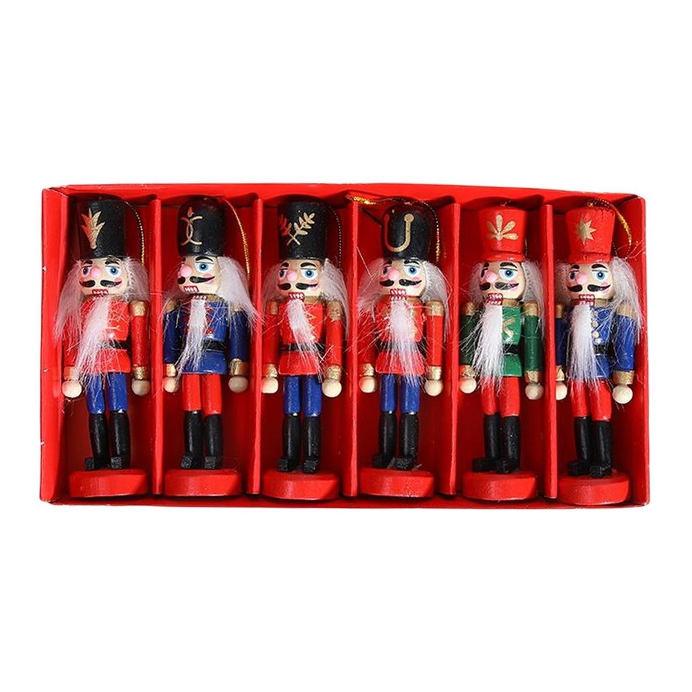Christmas Nutcracker Ornaments Set Countertop Crafts Wood Nutcracker Figures