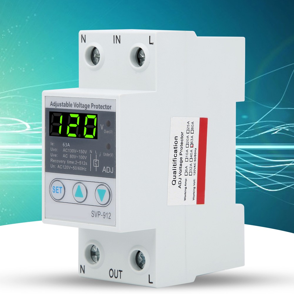 120VAC 63A Adjustable Self-Recovery Under Voltage Auto-Reset Protection Switch