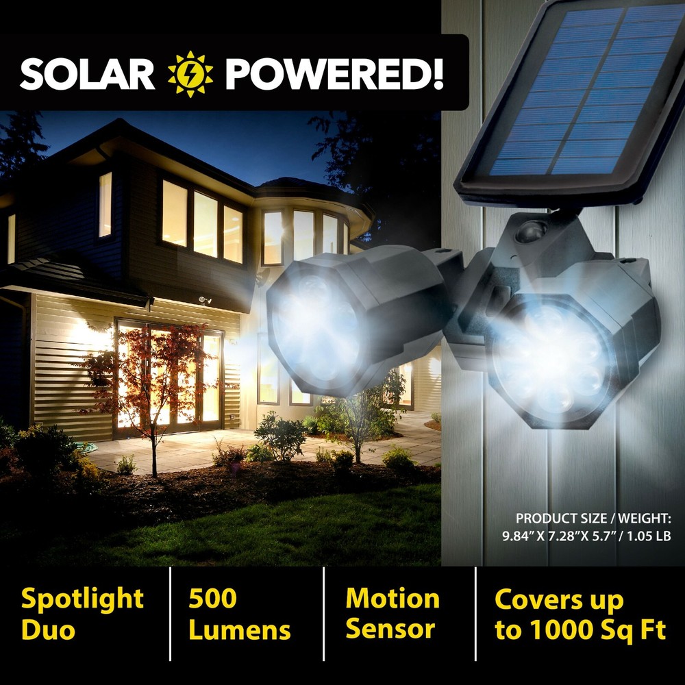 Bell + Howell Bionic Spotlight Duo Outdoor Motion Sensor Solar Powered Light