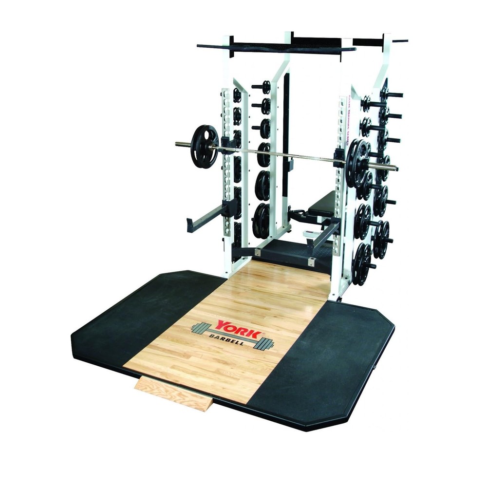 YORK STS Double Half Rack White w/ Pull-Up Bar Plate Storage