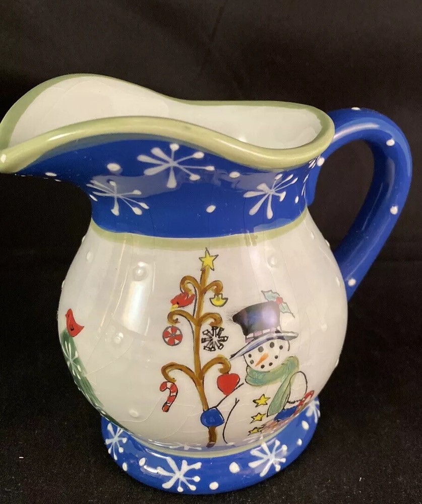 Snowman Christmas Tree Creamer Holiday Ceramic