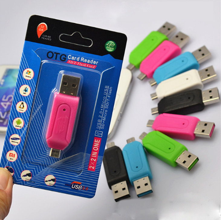 10pcs OTG card reader mobile phone / computer dual purpose card reader SD / TF