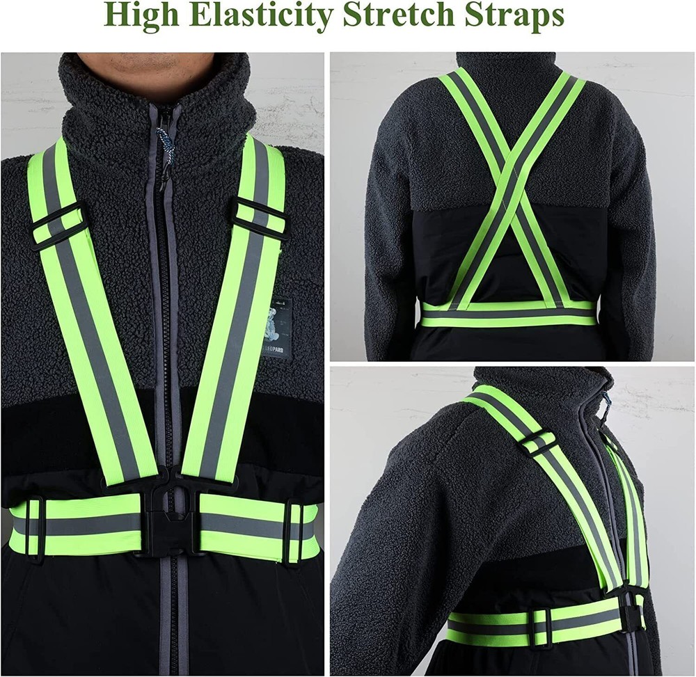 Safety Vest Adjustable Reflective Belt Stripe Strap Night Running Jogging Biking