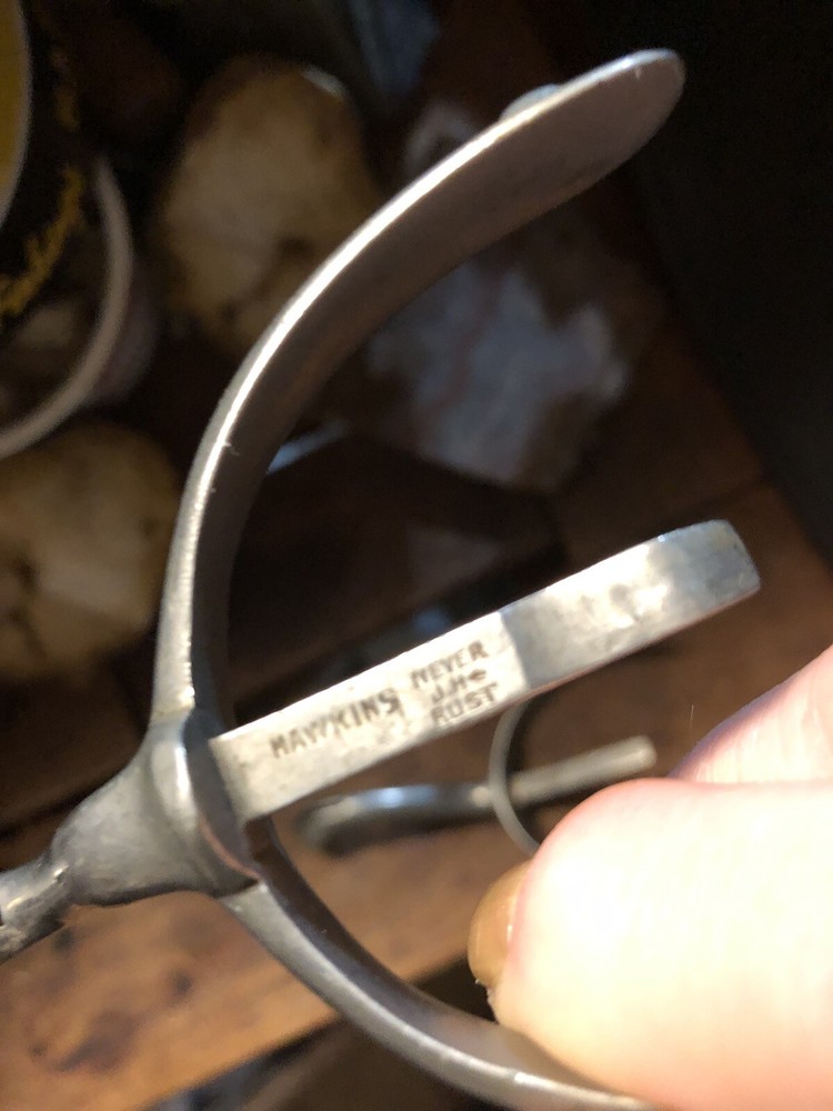 UNUSUAL OLD Sharp Rowel Military Looking Spurs with Rowels