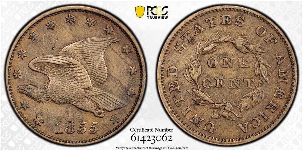 1855 Judd-170 Proof Pattern Flying Eagle Cent 1C PCGS PR UNC Detail