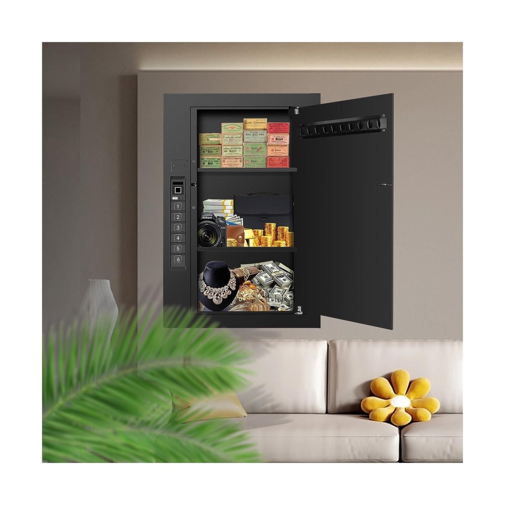 Wall Safe, Hidden Fingerprint Security wall Safe, In Wall Safe Between Studs,...