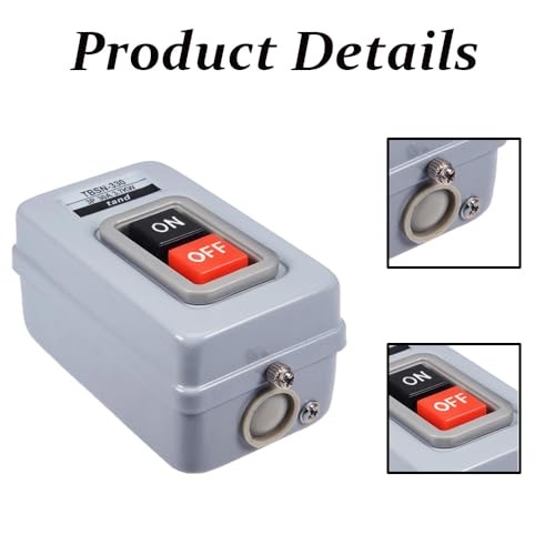 Push Button Switch On/Off Start Stop Switch 3P Self Lock Electric Motor