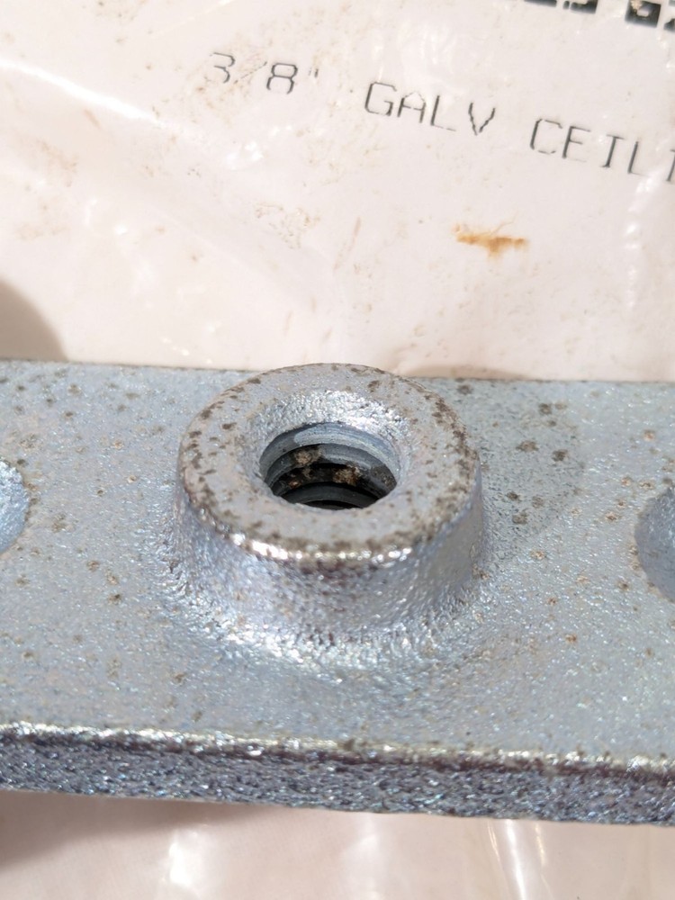 3/8 In. Electro-Galvanized Ceiling Plate For Pipe Hangers