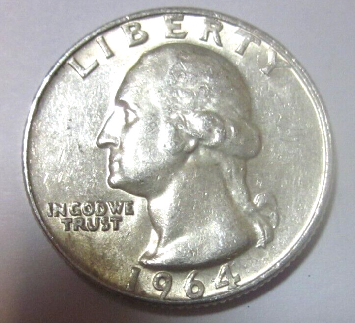 1964   Washington Silver Quarter   90% Silver
