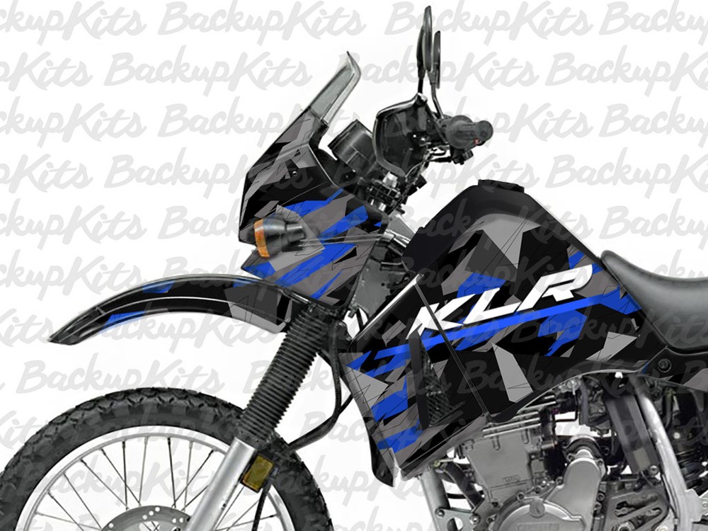 KAWASAKI KLR650 GRAPHICS KIT BLUE CAMO 1993 -2007