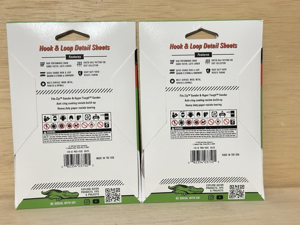 2-(10-Pk) GATOR Red Resin HOOK LOOP Fine Detail SANDING SHEETS Multi Surface