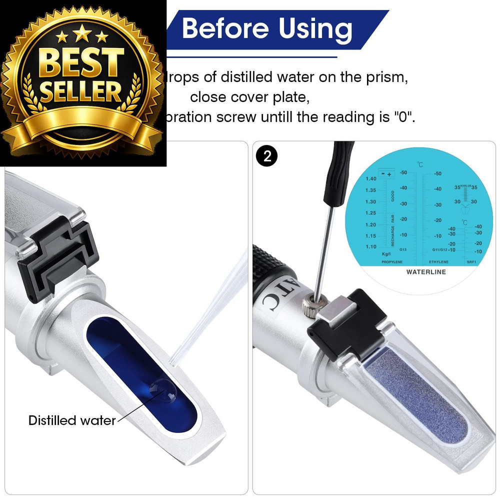 Antifreeze Refractometer 4-in-1 Coolant Tester for Checking...