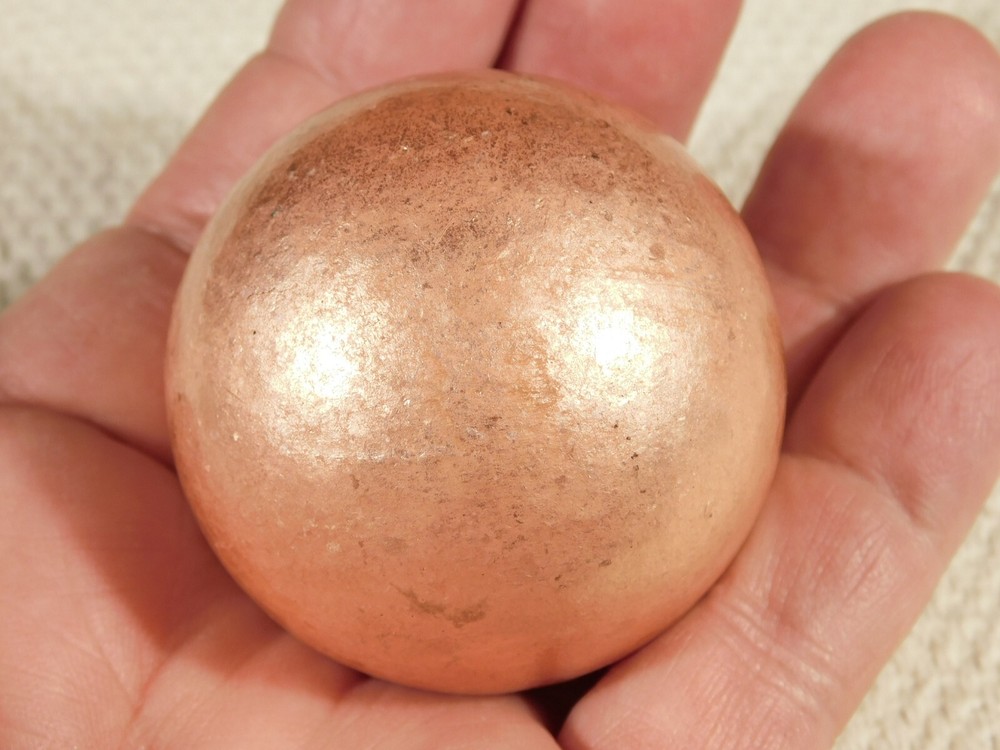 BIG! Super Heavy Solid COPPER SPHERE From Michigan 588gr