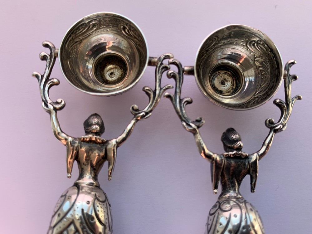 2 Antique Silver Wager/Marriage Cups