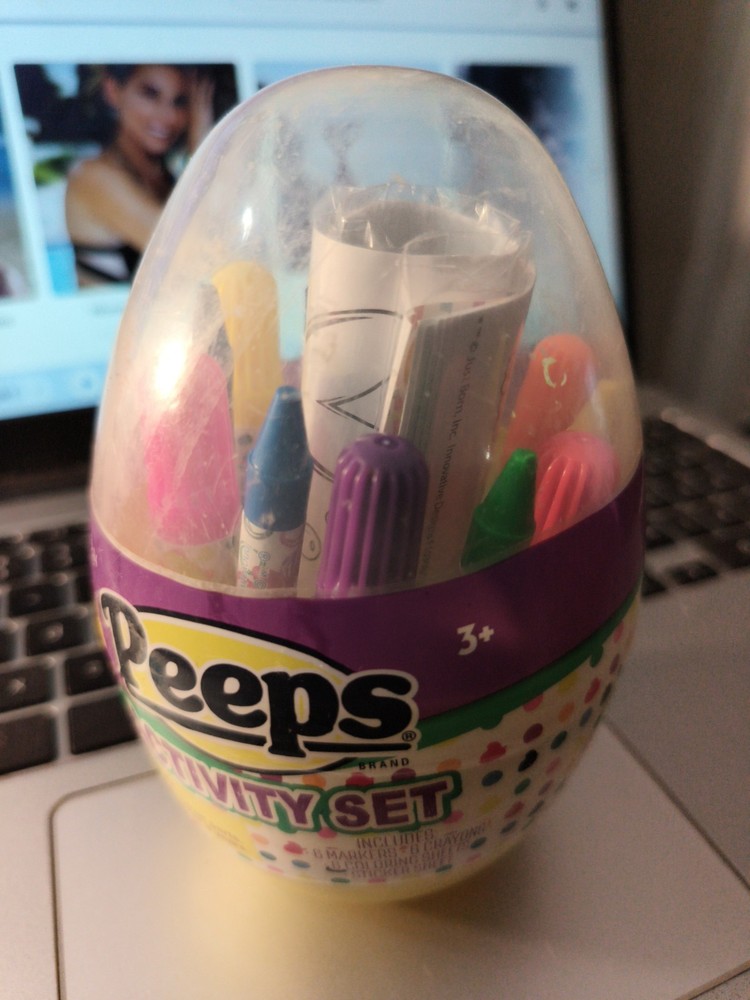 PEEPS ACTIVITY SET EGG INCLUDED MARKERS CRAYONS COLORING SHEETS & STICKERS
