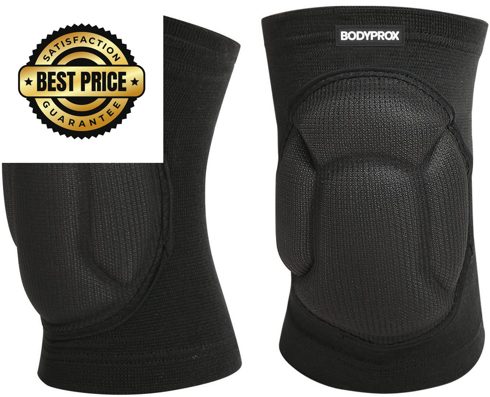 Bodyprox Protective Knee Pads, Thick Sponge, Collision Small/Medium, Black