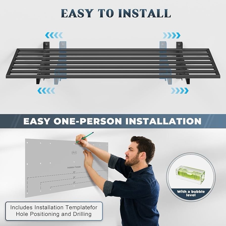 2-Pack 1.5x4ft Garage Shelving Wall Mounted