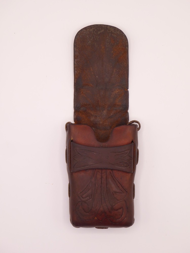 Vintage Hand Tooled Leather Cigarette Case Holder Handmade