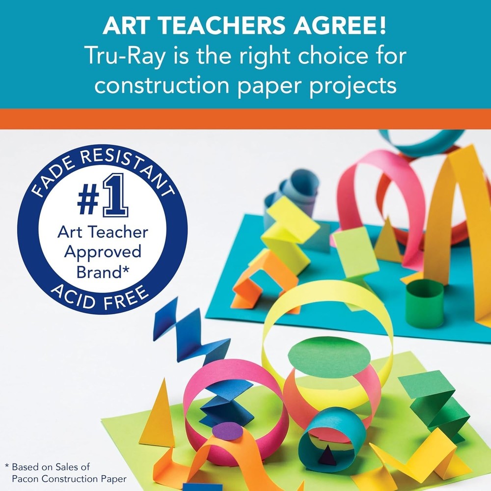 Versatile 10-Color Construction Paper Pack - 50 Sheets for Creative Projects