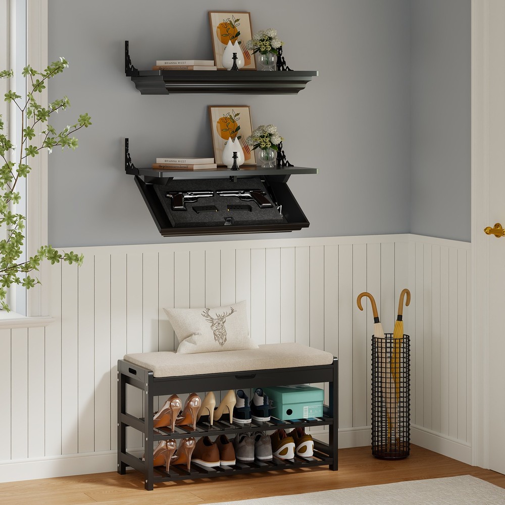 24" Compact Gun Shelf, Gun Rack with Automatic Induction Lock for Mount Display