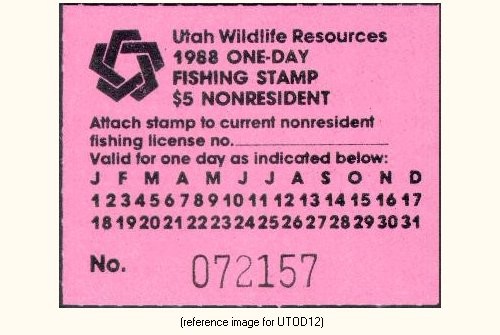 D2K Utah One Day Stamp 1988 $5.00