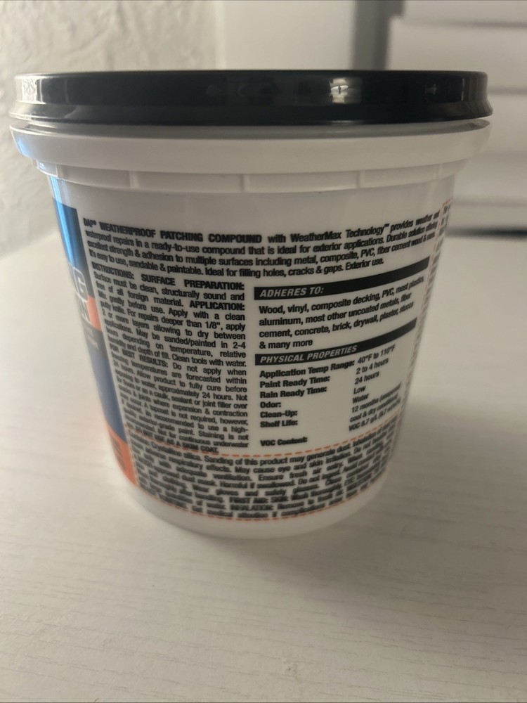 DAP Weatherproof Patching Compound: 32 fl. oz. (White)