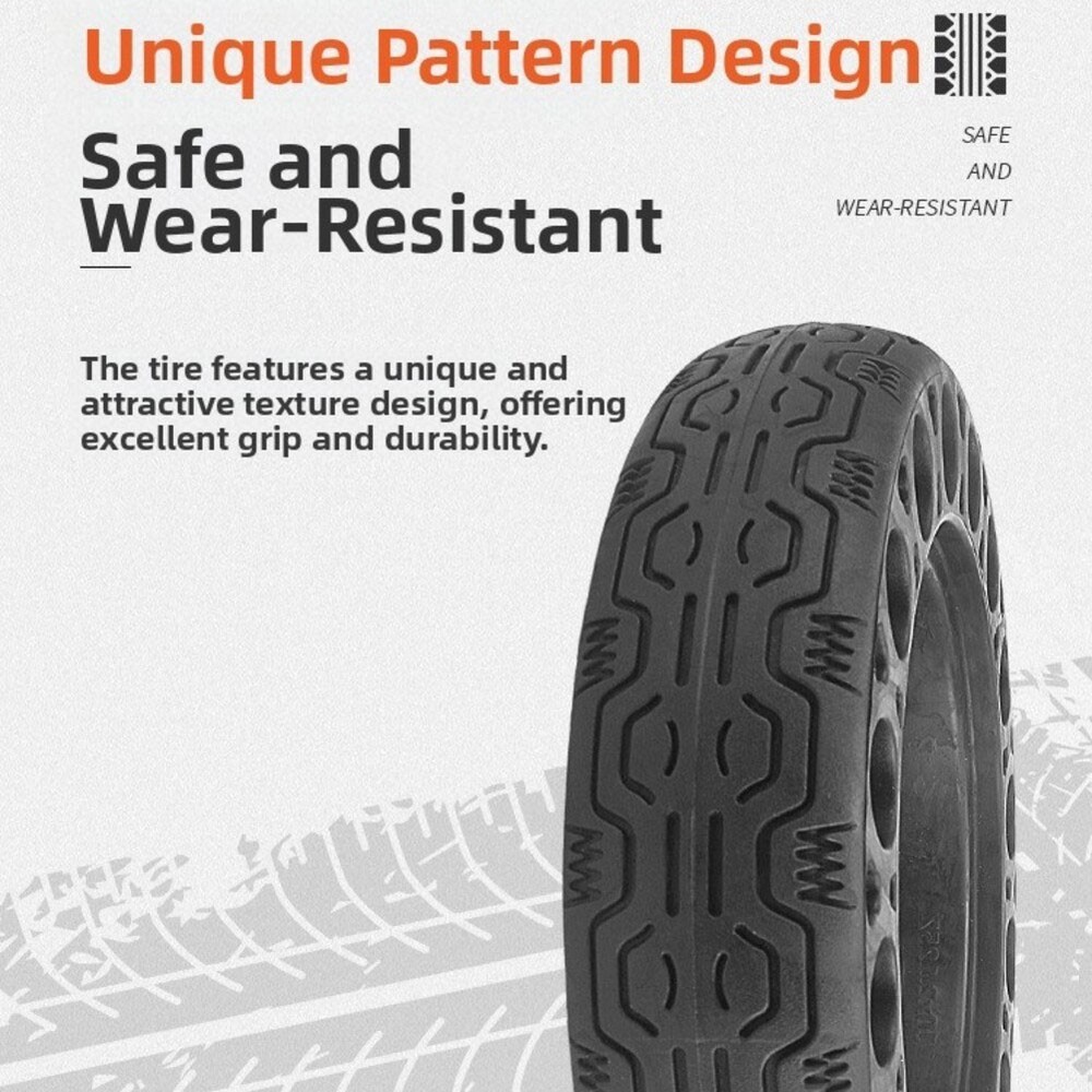 Replacement 10x2 125 Rubber Solid Tire for Electric Scooter Puncture Proof