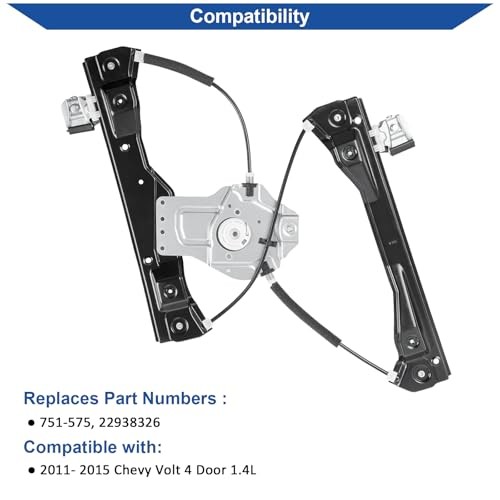 Power Window Regulator Without Motor, Replacement for Front Left Driver Side