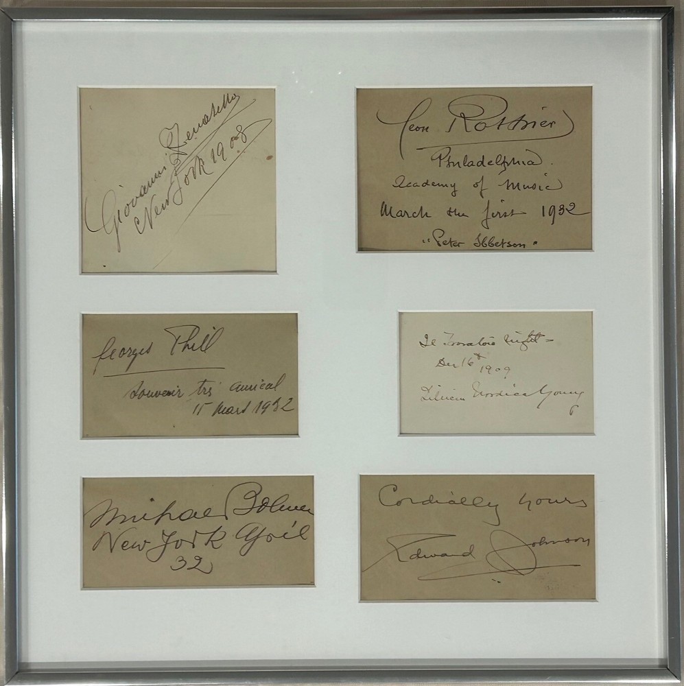 Vintage Opera Singers Multi-Signed Framed Display - Bohnen, Thill, Nordica + 3