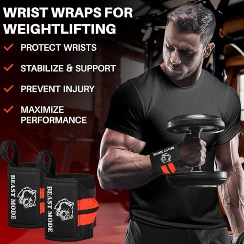 Heavy duty wrist wraps for weightlifting