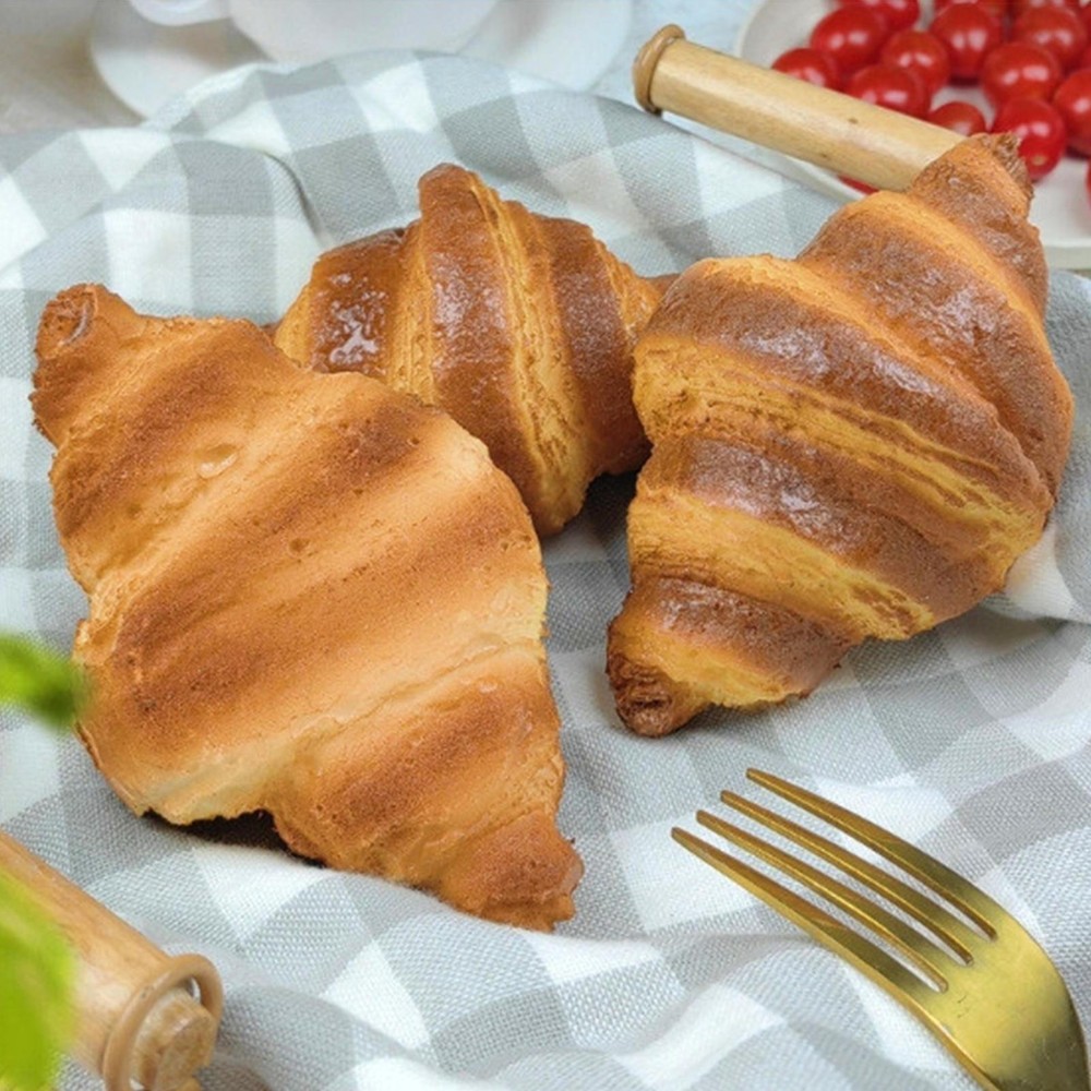 Fake Food Realistic Artificial Croissant Bread Model Bakery Prop Bread Display