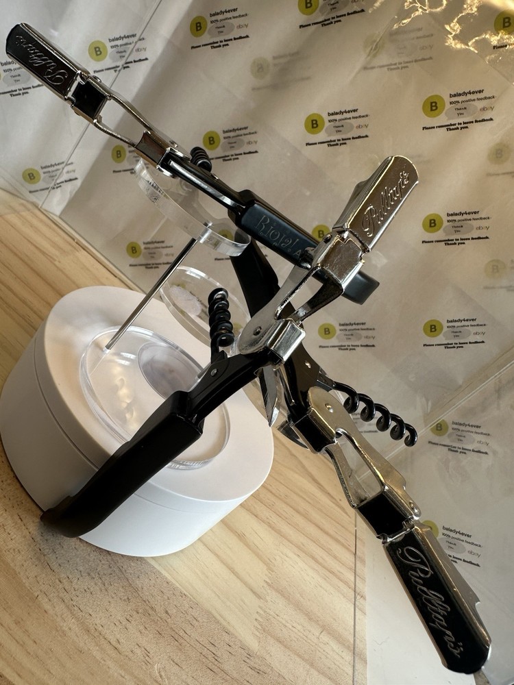 3-Pk Pulltap's Professional Double-hinged Waiter's Corkscrew with Pulltap's Logo