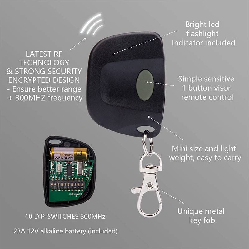 300MHZ 10 Dip-Switches For Linear Multi-Code Garage Door Opener Remote for 3089