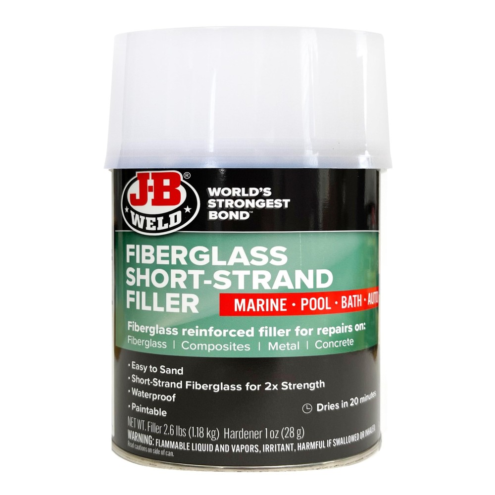 Fiberglass ShortStrained Filler  Quart Size for Strong Repairs
