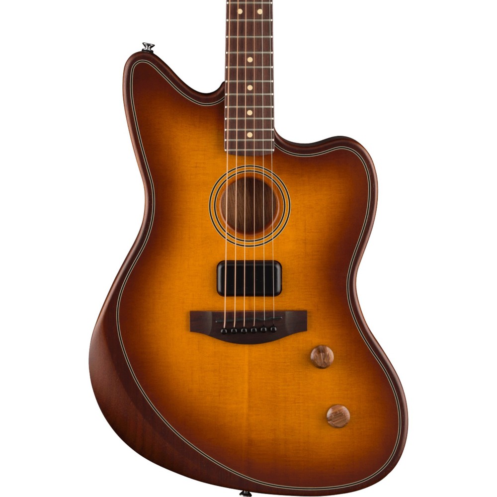 Fender Acoustasonic Standard Jazzmaster, A/E Guitar Solid Spruce Top Honey Burst
