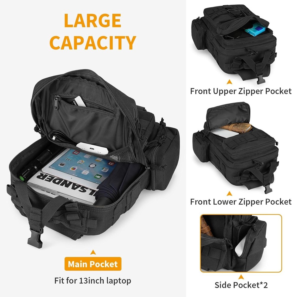 Molle Tactical Sling Bag for Men, Single Strap EDC Shoulder Backpack Pack