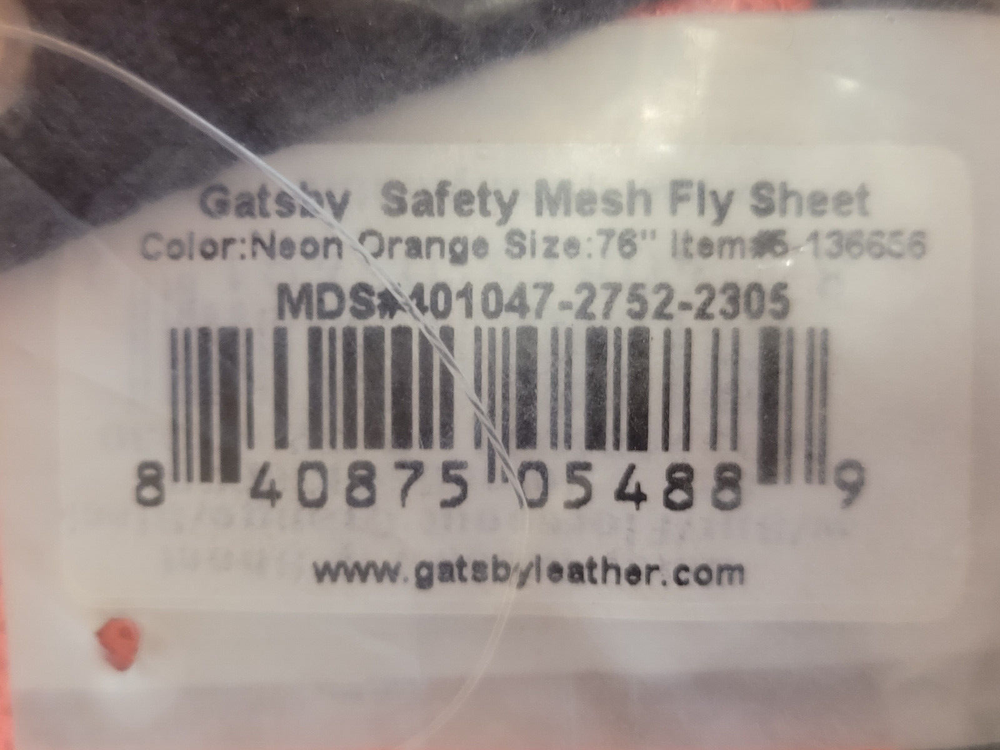 HORSE FLY SHEET 76" SAFETY MESH ORANGE