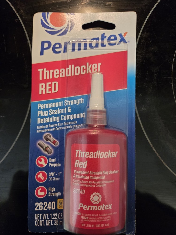 Permatex Red Threadlocker- Permanent Strength- 36ml Bottle (26240)