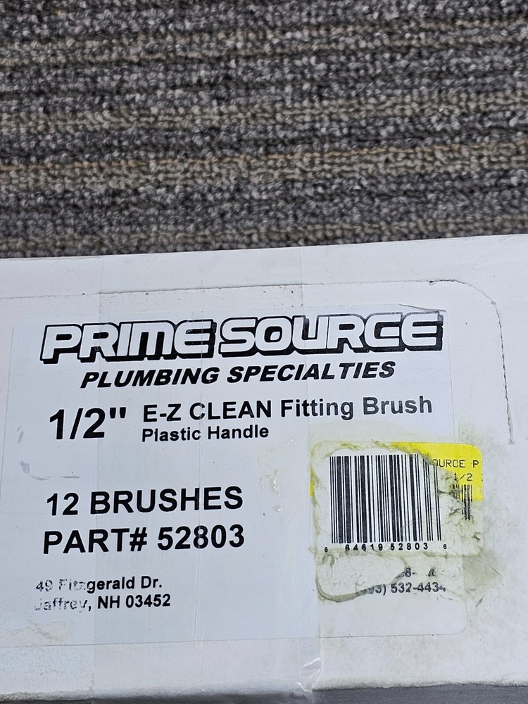 (QTY 36) Prime Source 1/2" E-Z Clean Fitting Brush 52803 Plastic Handle