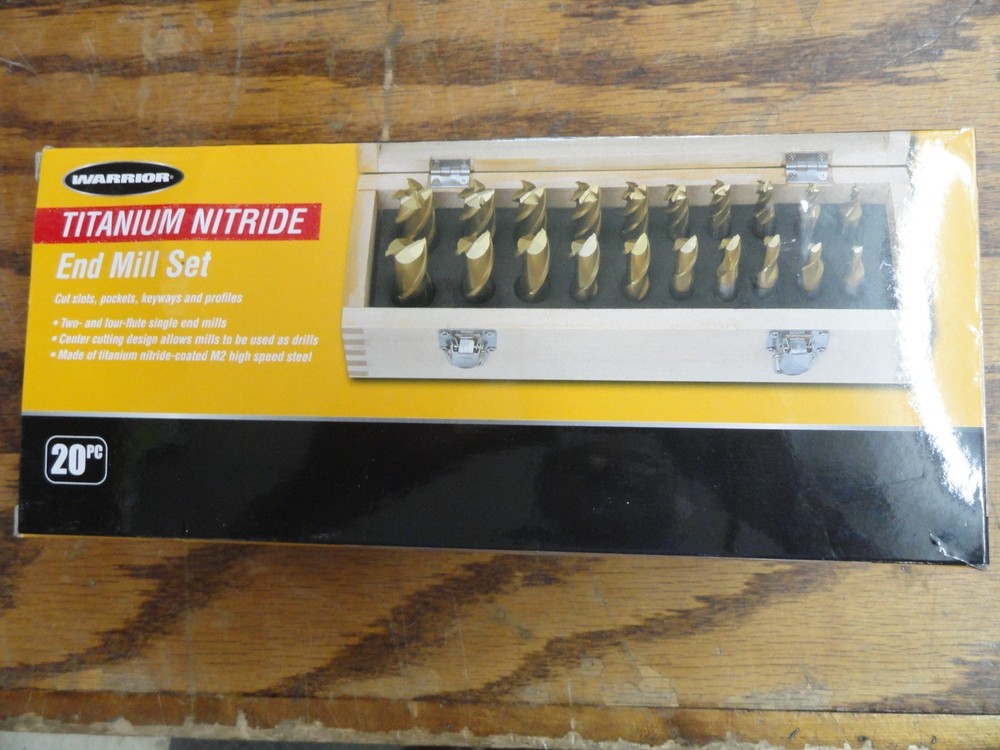 Warrior 20pc Titanium Nitride Coated End Mill Set -NEW