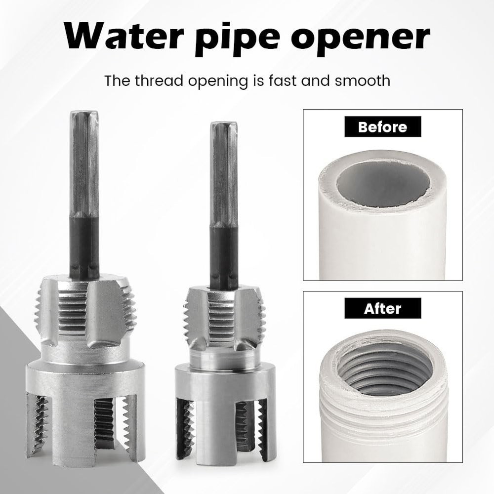 Integrated Internal & External Pipe Threading Tool Steel PVC Pipe Threader Kit~