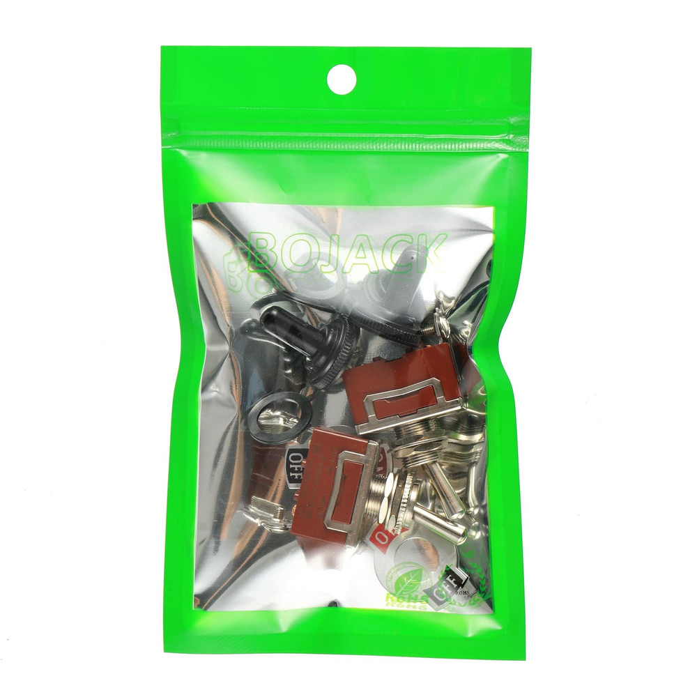 BOJACK Waterproof Marine Toggle Switch Rocker Toggle Switch 12V DC 30A 2 Pin on